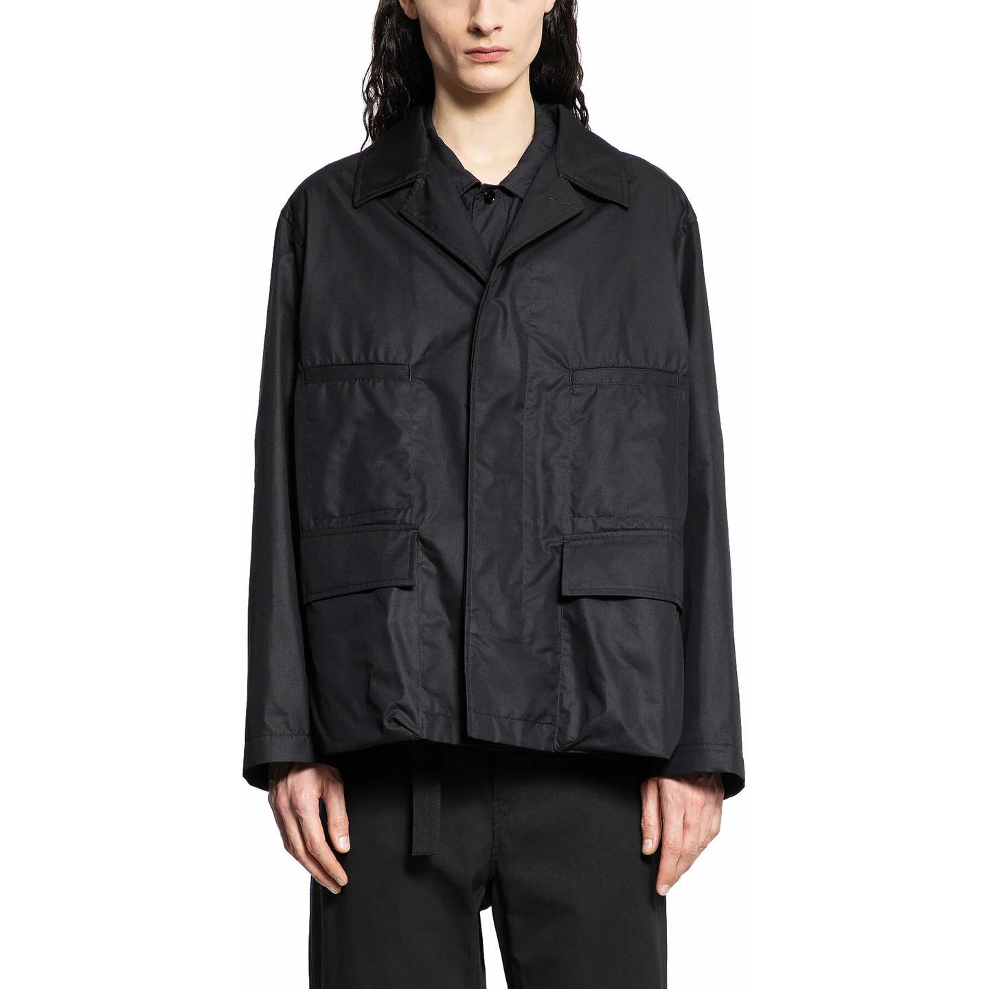 Lemaire Solid Color Zip-Up Loose-Fit Jacket Black Long-Sleeve OW1056LF1226-BK999