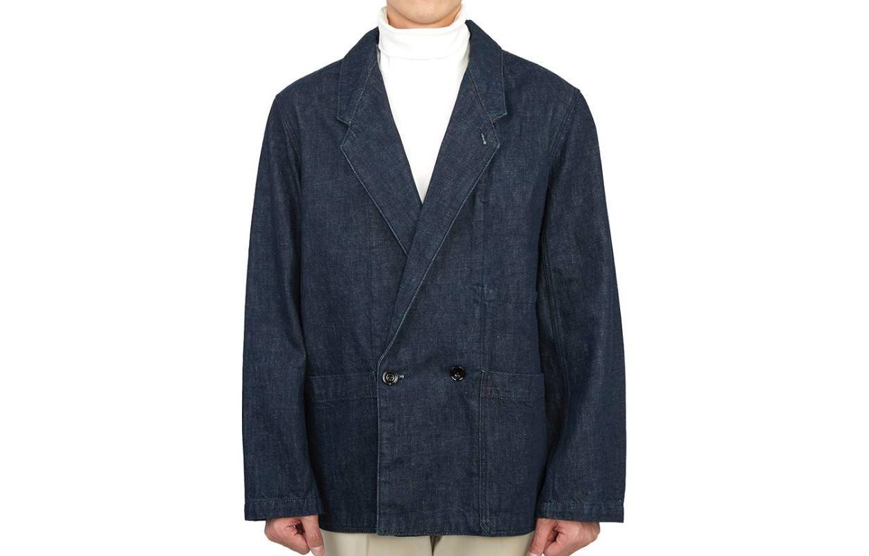 Lemaire Solid Double-Breasted Blazer Jacket - Blue JA168LD068-760