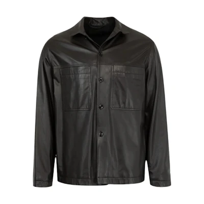 Lemaire Solid Single-Breasted Long Sleeve Jacket Dark Brown 0V1006LL0094-BR507