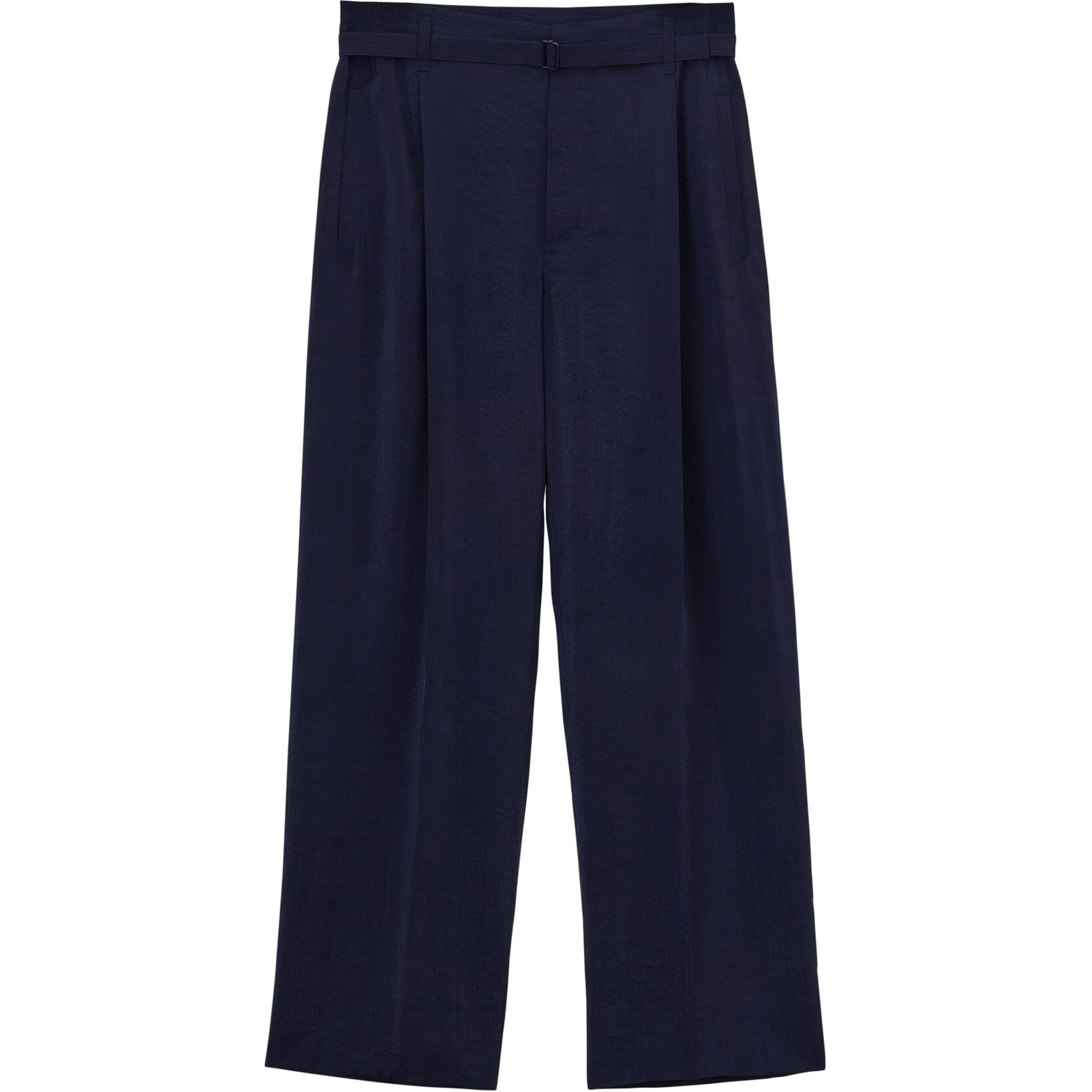 Lemaire Solid Straight-Leg Tie Casual Pants Unisex Deep Blue. PA1134LF1308-PU890