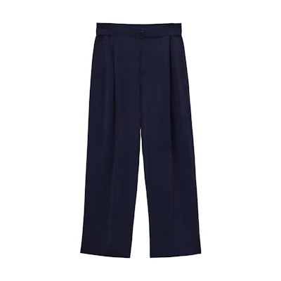 Lemaire Solid Straight-Leg Tie Casual Pants Unisex Deep Blue. PA1134LF1308-PU890