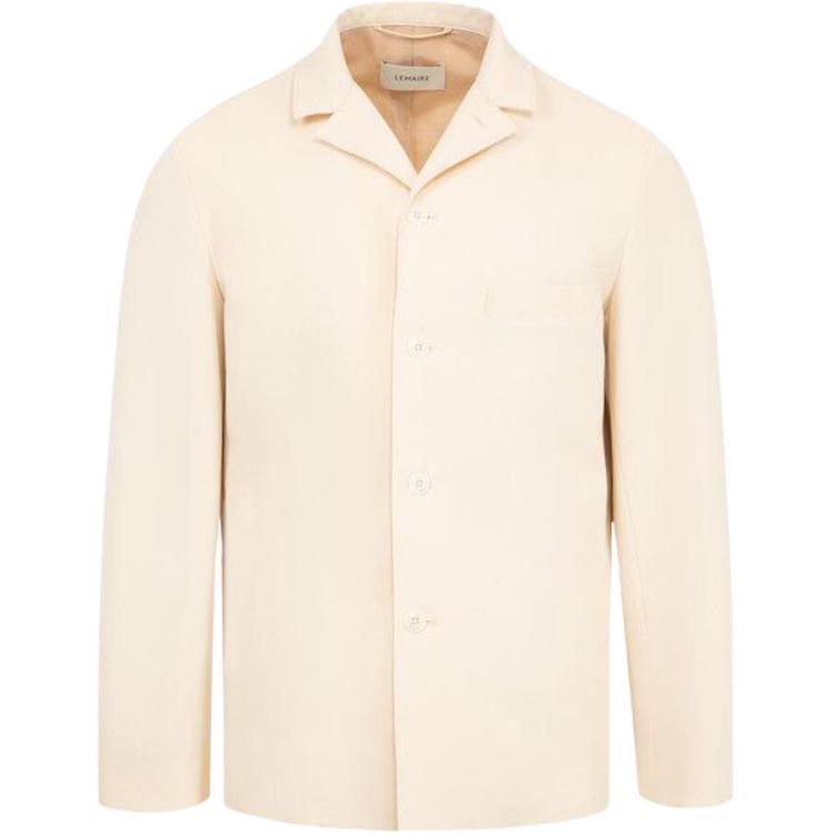 Lemaire Solid White Single-Breasted Long-Sleeve Jacket JA1064LF1362BG198