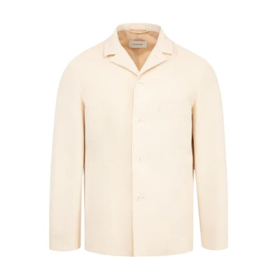 Lemaire Solid White Single-Breasted Long-Sleeve Jacket JA1064LF1362BG198