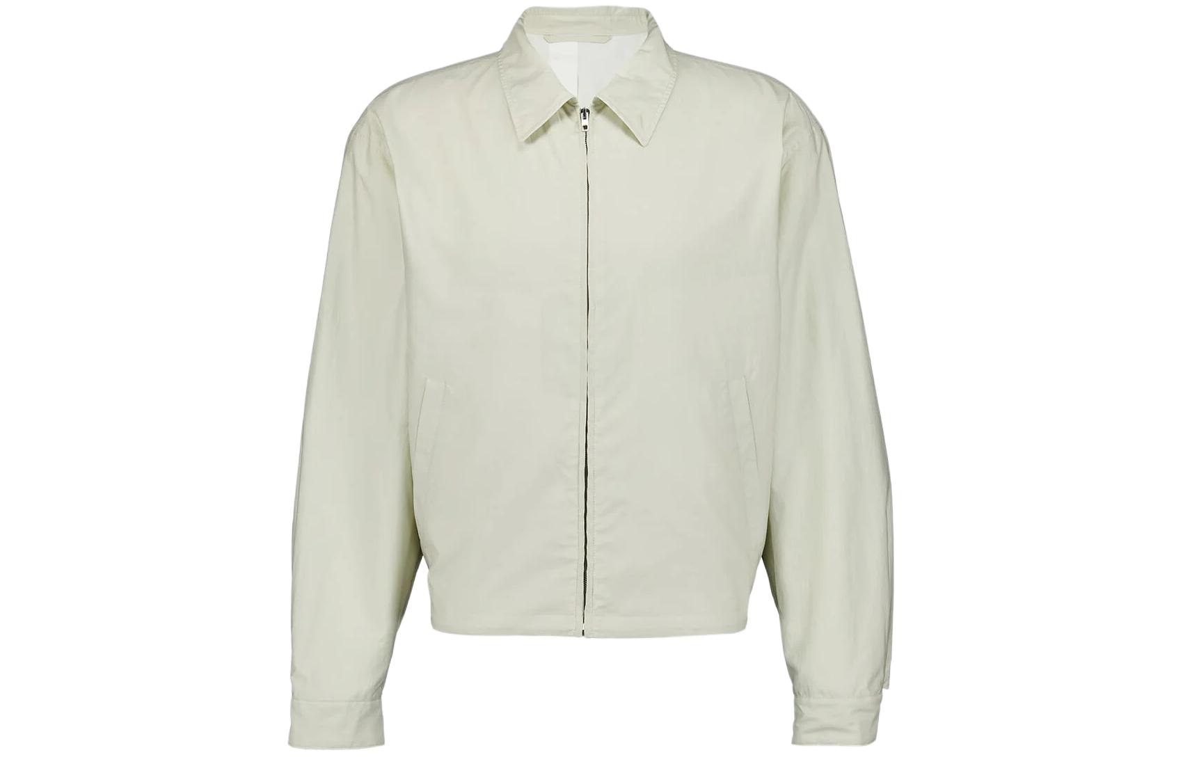 Lemaire Solid White Zip-Up Collared Long-Sleeve Jacket OW1062LF1209-BG199