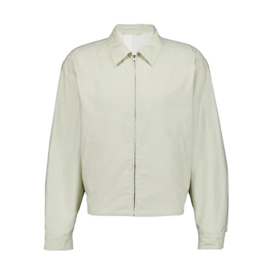 Lemaire Solid White Zip-Up Collared Long-Sleeve Jacket OW1062LF1209-BG199