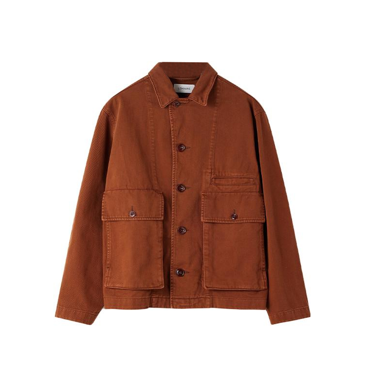 Lemaire SS23 Brick Brown Button-Up Loose-Fit Jacket Unisex OW306LD1002BR-456