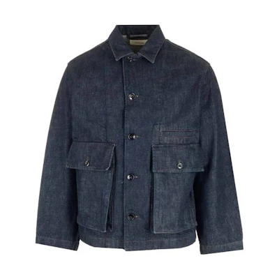 Lemaire SS23 Navy Blue Relaxed Fit Workwear Jacket for Men - Spring/Fall OW306LD068-760