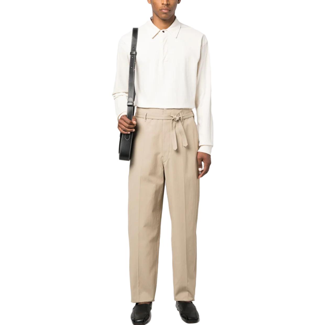 Lookbook Lemaire SS23 素色綁帶休閒長褲 男款 PA1022LF1025BG230