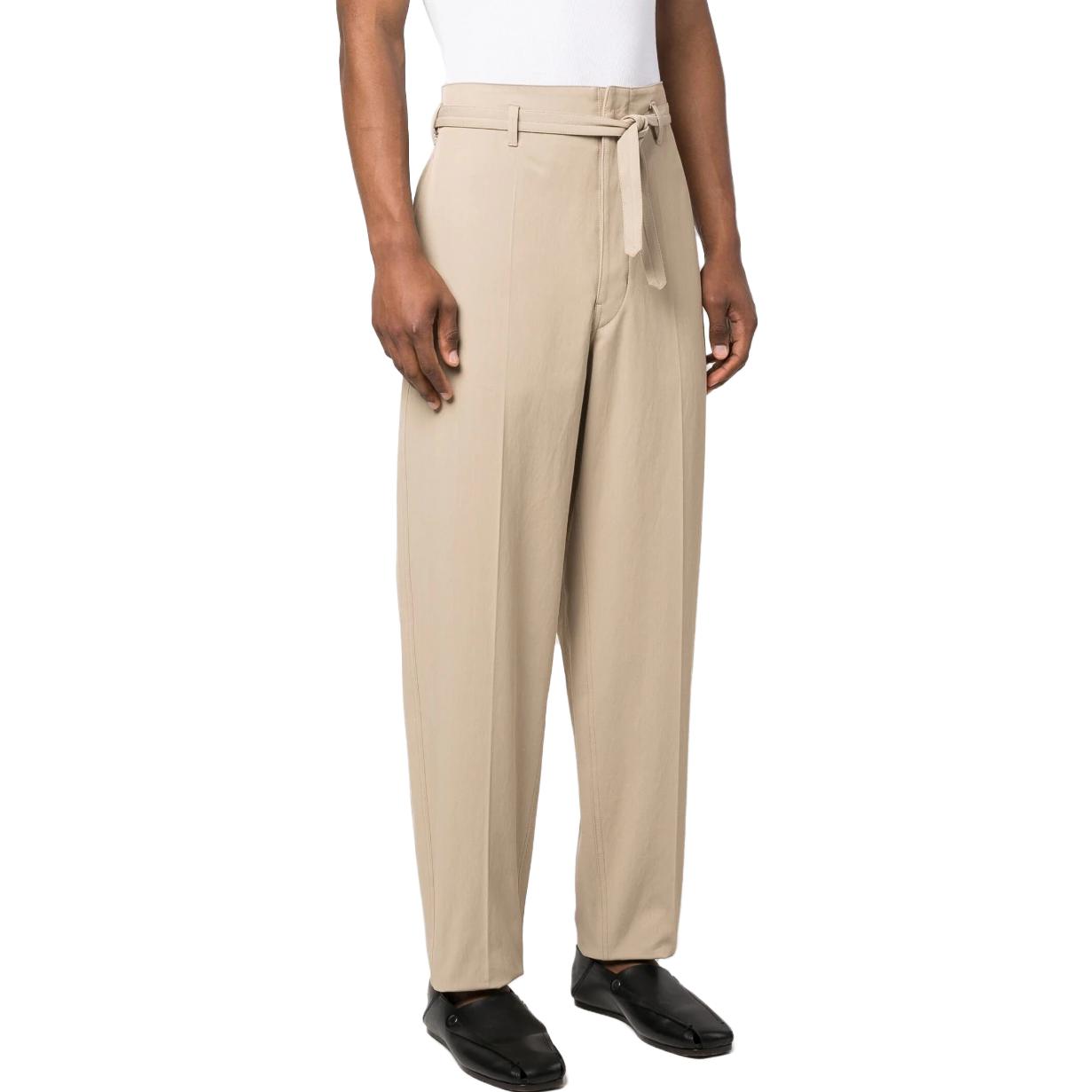 Purchase Lemaire SS23 素色綁帶休閒長褲 男款 PA1022LF1025BG230