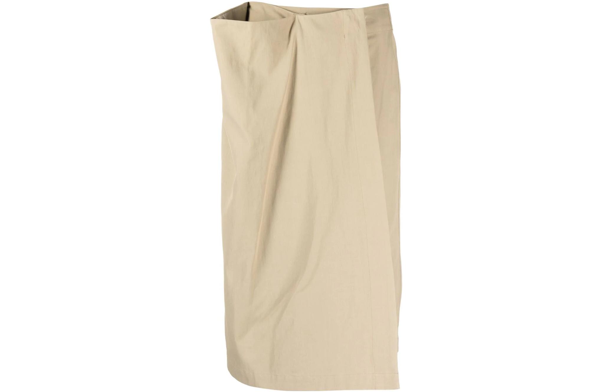 Lemaire SS23 Solid Drape Midi Skirt in Sand Beige. SK1002LF1025BG-230