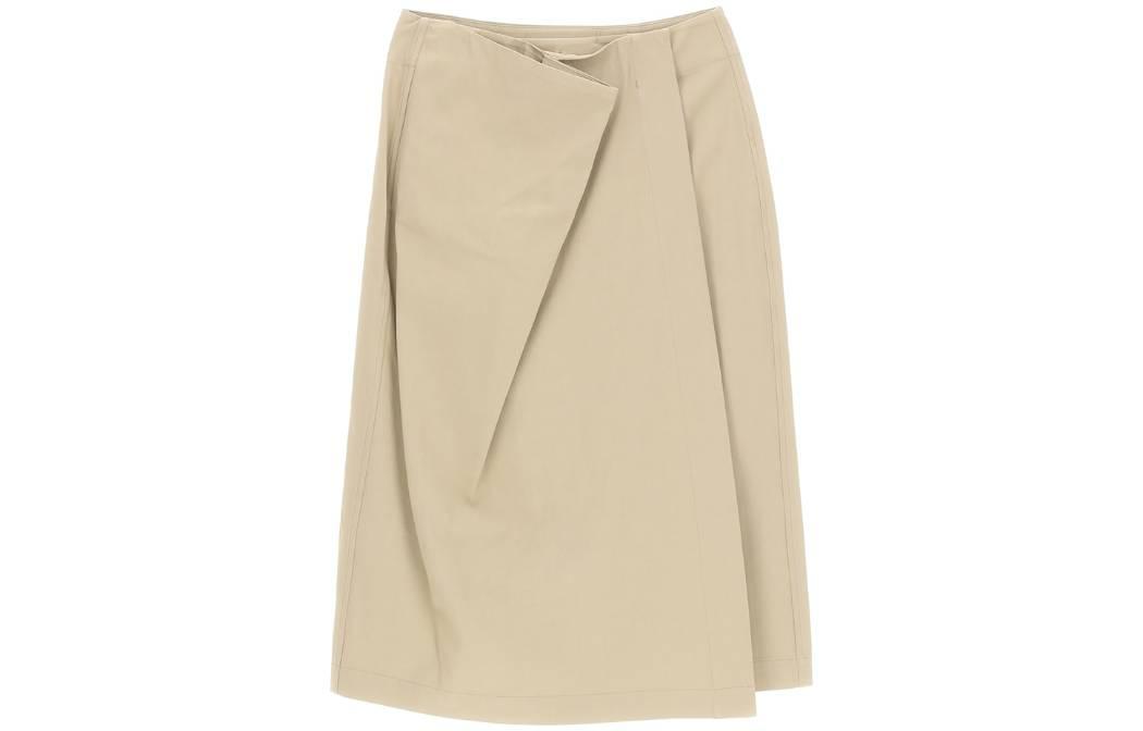 Shop Lemaire SS23 Solid Drape Midi Skirt Warna Sand Beige. SK1002LF1025BG-230