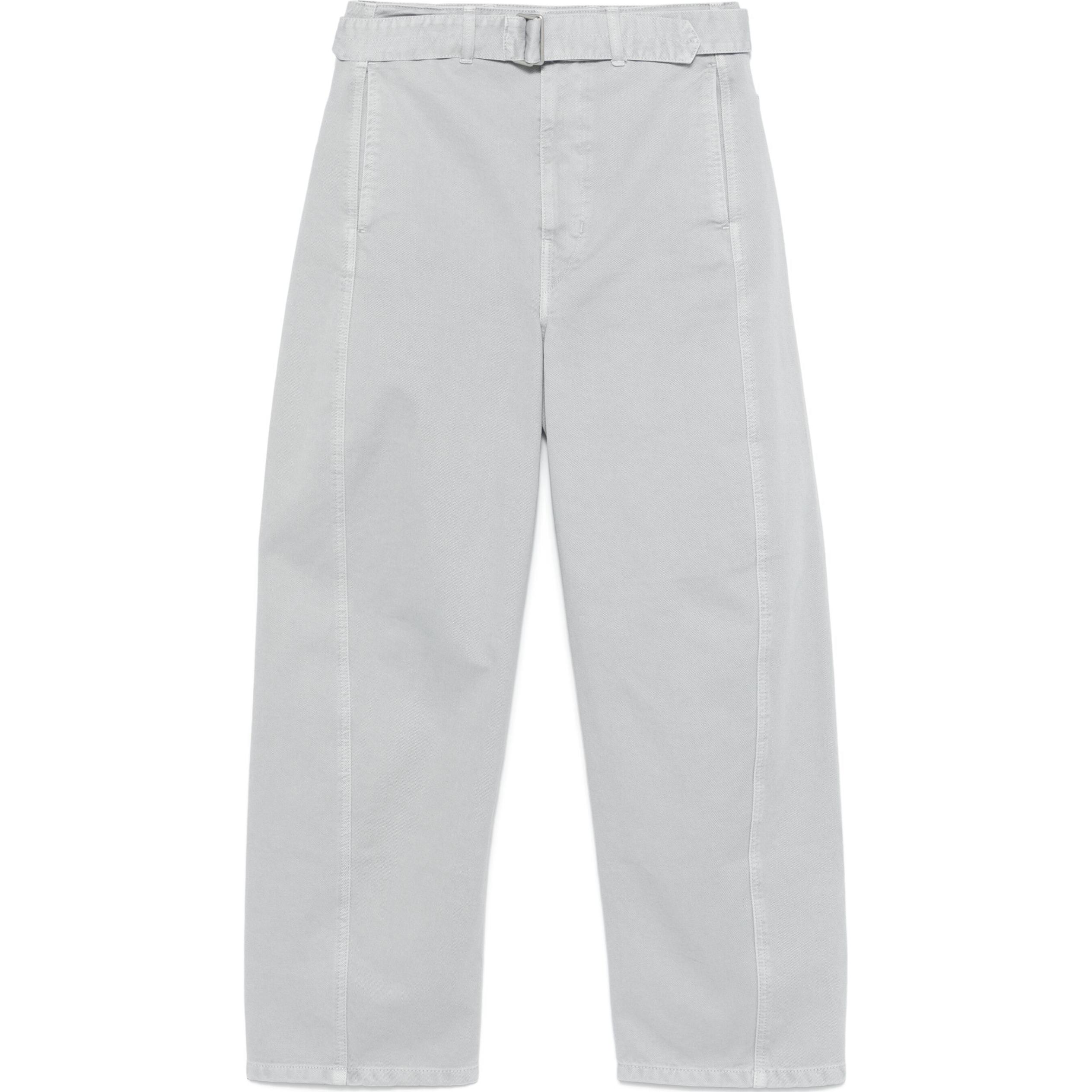 Lemaire SS25  Gray Straight-Leg Relaxed Pants with Side Pockets & Belt. PA326LD1036-BK948