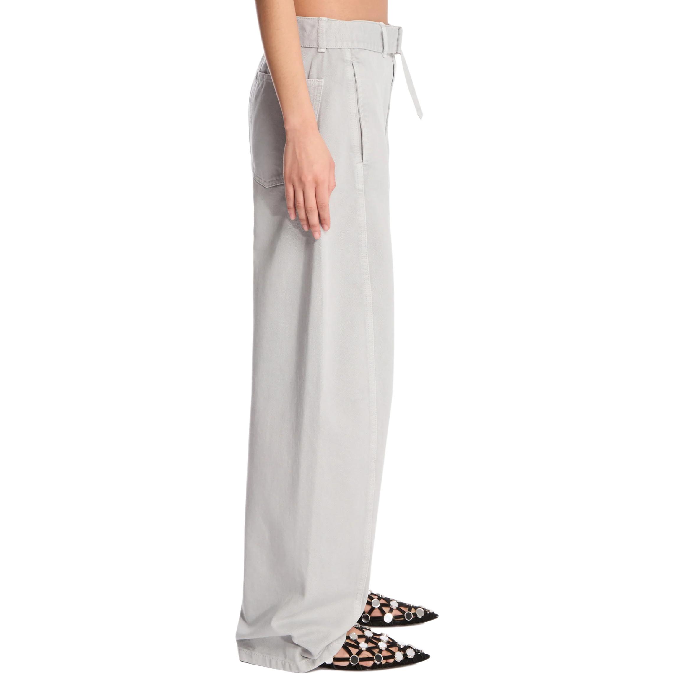 Details for Lemaire SS25 灰色直筒休閒長褲附側口袋與腰帶 PA326LD1036-BK948