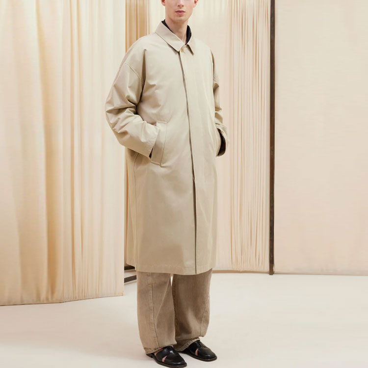 Purchase Lemaire 中性卡其色長袖中長版風衣外套. CO1041LF1219-BG234