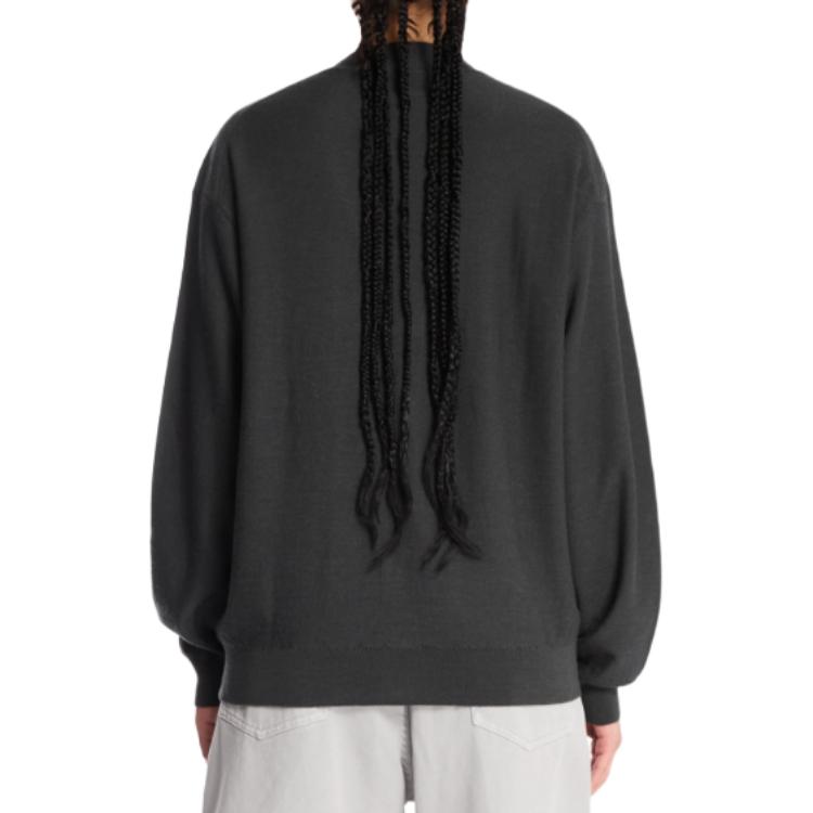 Details for Lemaire Unisex Baju Sejuk Rajut Kelabu Leher V Oversized. TO1082LK087-BK992