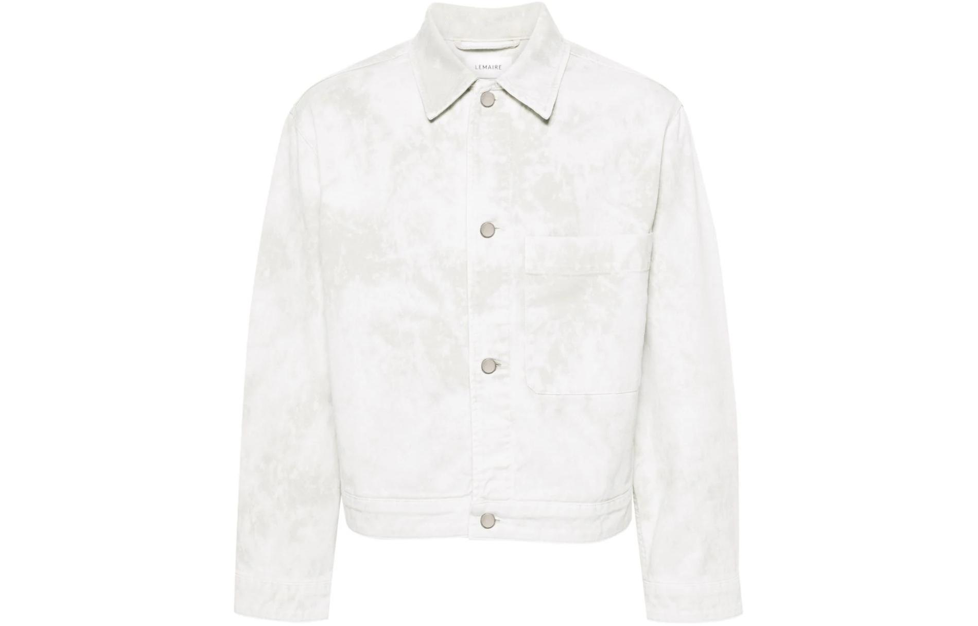 Lemaire White Patterned Button-Up Long-Sleeve Jacket OW1076LD1011-BK883