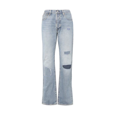 Levi's 150th Anniversary 501 Straight Jeans for Men Distressed Patches Blue 00501-3385