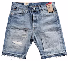 Levi's 501 Mid-Rise Distressed Denim Shorts Casual Blue 36512-0232 Levi's 501 Mid-Rise Distressed Denim Shorts Casual Blue 36512-0232