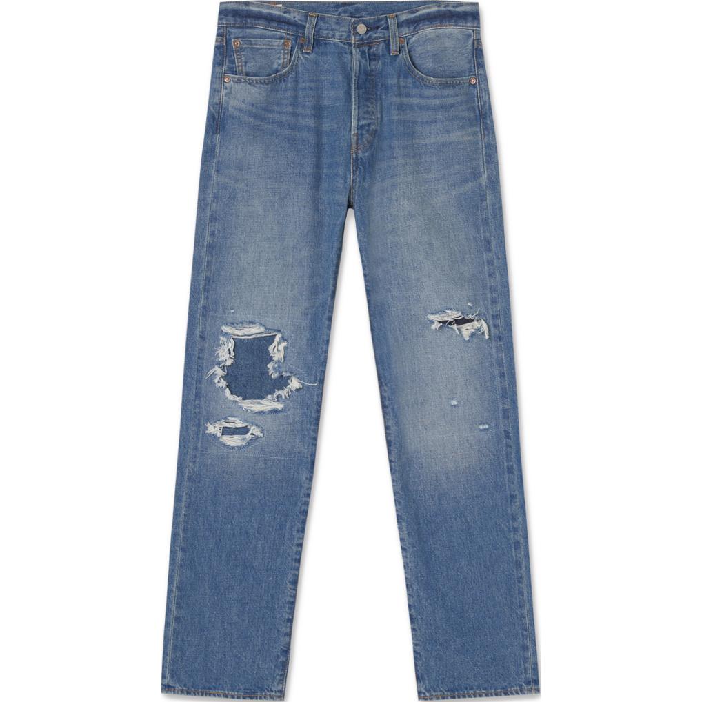 Levi's 501 Mid-Rise Straight Patch Jeans Light Blue 00501-3601