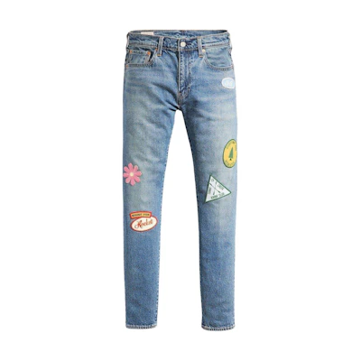 Levi's 512 Geometric Pattern Zipper Straight Jeans Unisex Blue. 28833-1268