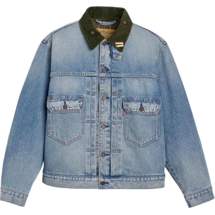Levi's × Barbour FW25 Corduroy Collar Denim Jacket for Men 003GM-0000