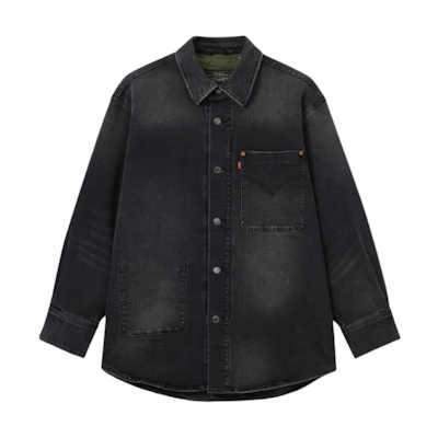 Levi's Distressed Comfort Loose Fit Denim Jacket Grey Black 0017L-0001