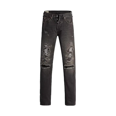 Levi's Distressed Zipper Black Jeans A4677-0001