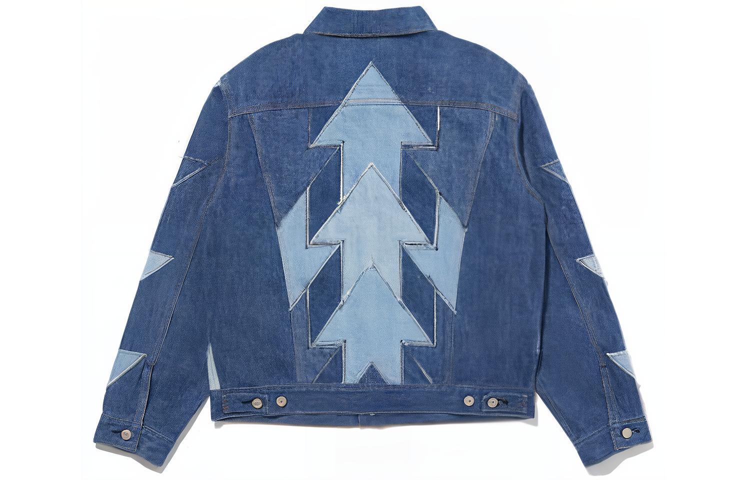 Lookbook Levi''s 蓝色宽松版拼色翻领牛仔夹克. A5883-0002