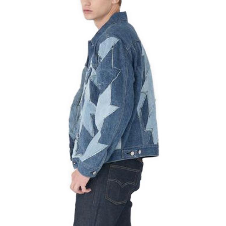 Details for Levi''s 蓝色宽松版拼色翻领牛仔夹克. A5883-0002