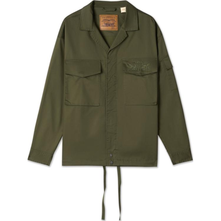 Levi's Army Green Casual Oversized Long-Sleeve Jacket 0017Z-0001