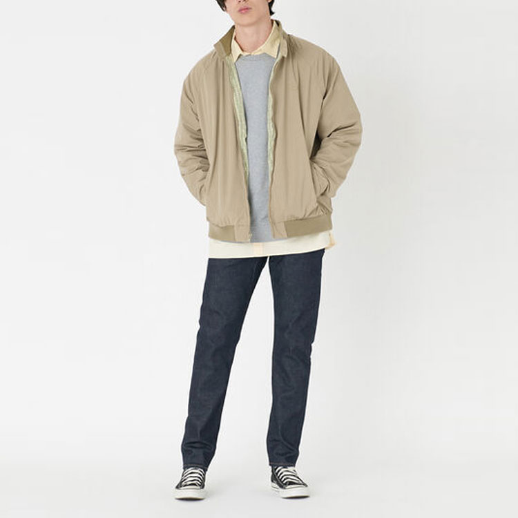 Details for Levi's Beige Solid Zip-Up Stand Collar Long Sleeve Jacket A7235-0001