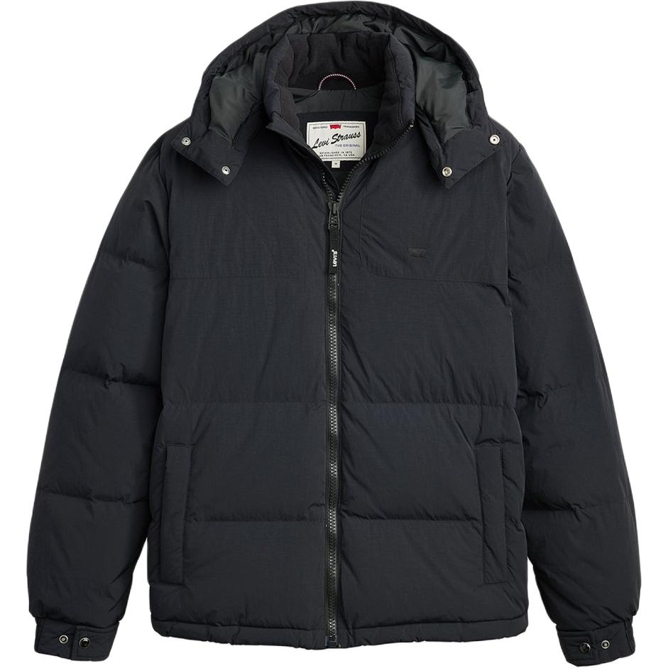 Levi's Black Hooded Solid Color Zip-Up Jacket A8557-0000