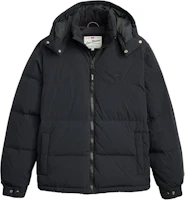 Levi's Black Hooded Solid Color Zip-Up Jacket A8557-0000 Levi's Black Hooded Solid Color Zip-Up Jacket A8557-0000