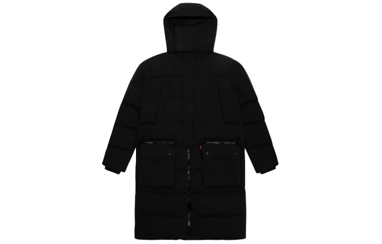 Buy Chaqueta de pluma negra con capucha y logo sólido de Levi's. A3275-0000