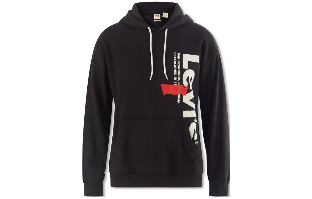 Levi's Black Pullover Hoodie with Letter Print 38479-0218