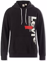 Levi's Black Pullover Hoodie with Letter Print 38479-0218 Levi's Black Pullover Hoodie with Letter Print 38479-0218
