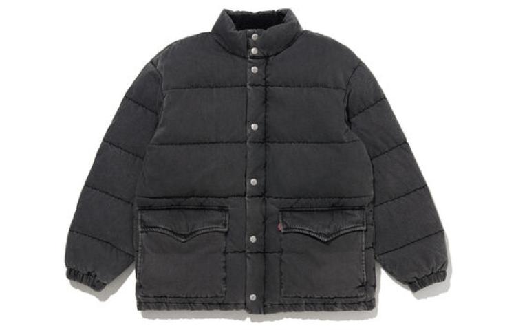 Levi's Black Solid Zip-Up Stand Collar Jacket A5803-0001