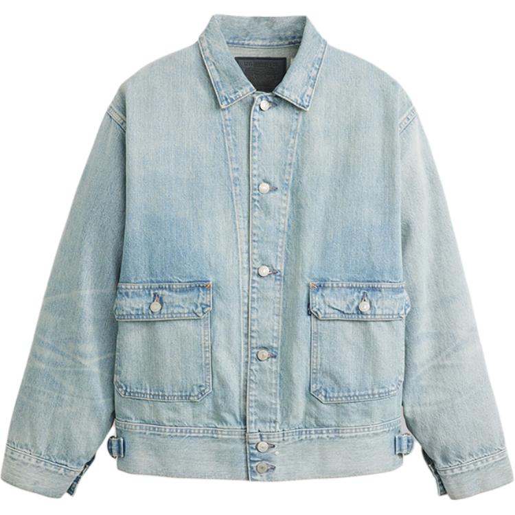Levi's Blue Color-Block Denim Jacket with Long Sleeves A7150-0003