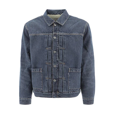 Levi's Blue Cotton Denim Jacket with Collar Long Sleeve 34470-0005