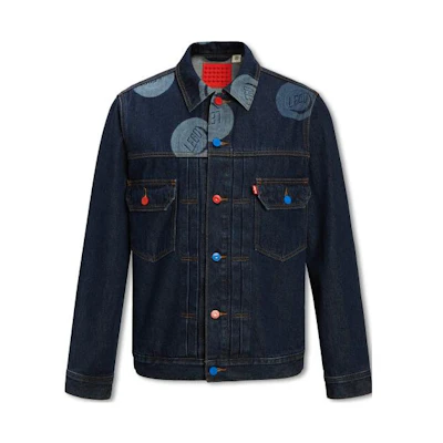 Levi's Blue Geometric Print Long-Sleeve Casual Jacket A5426-0002