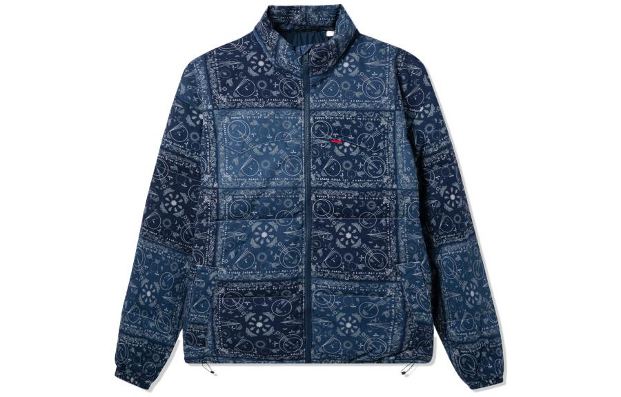 Levi's Blue Logo Print Puffer Jacket for Men A0726-0001