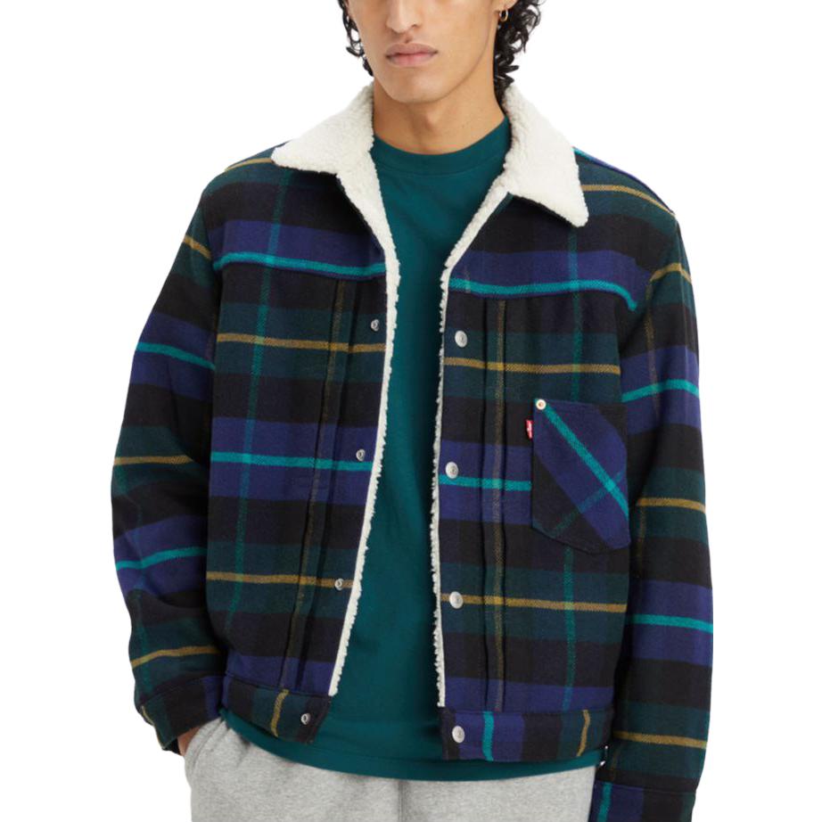 Lookbook Levi's Blue Plaid British Style Sherpa Jacket A4882-0005