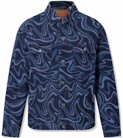 Levi's Blue Solid Button-Up Long-Sleeve Casual Jacket with Pocket A6810-0001 Levi's Blue Solid Button-Up Long-Sleeve Casual Jacket with Pocket A6810-0001