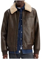 Levi's Brown Aviator Bomber Jacket with Sherpa Collar 59491-0373 Levi's Brown Aviator Bomber Jacket with Sherpa Collar 59491-0373