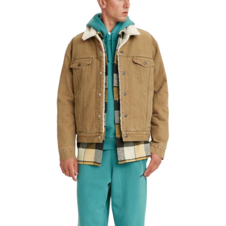 Shop Levi's Brown Colorblock Button-Up Jacket 16365-0158