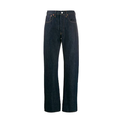 Levi's Button-Fly Straight Leg Jeans for Men in Dark Blue Denim 47501-0201