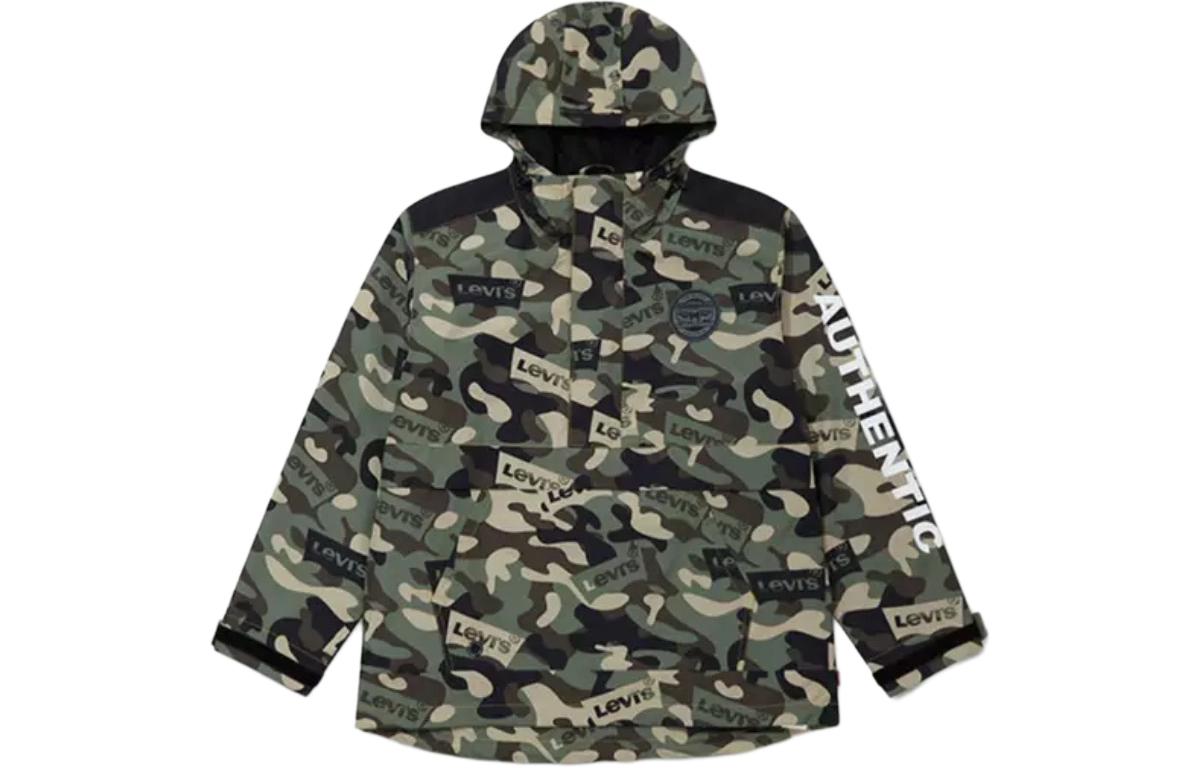 Levi's Camouflage Loose Fit Hooded Jacket Unisex Army Green A5172-0001