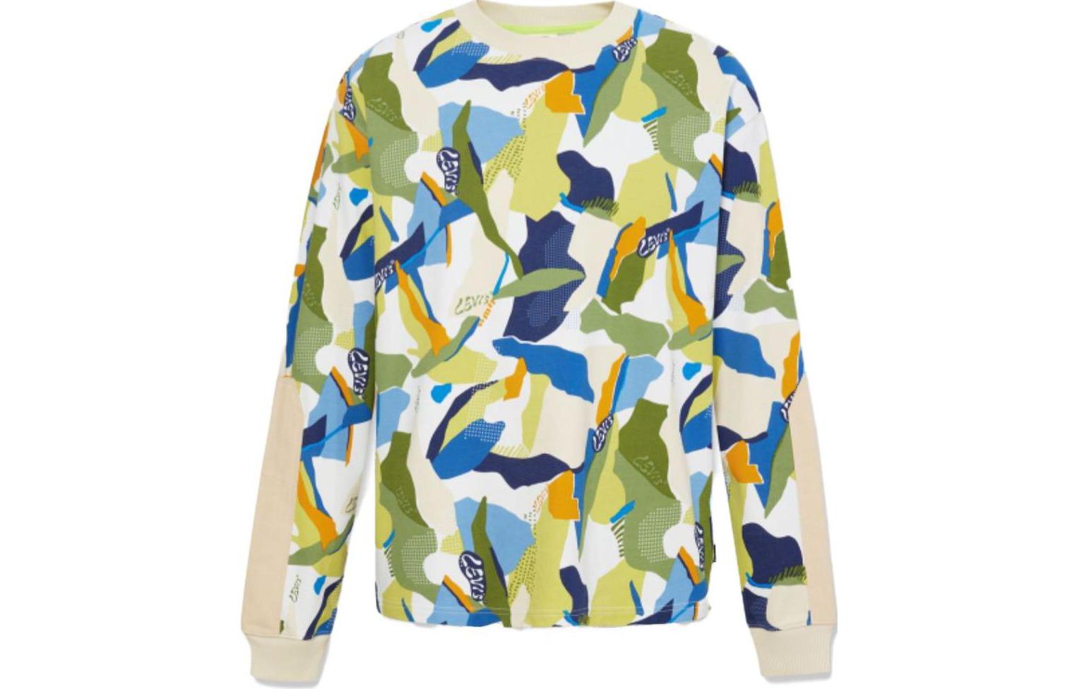 Levi's Camouflage Print Crewneck Loose Sweatshirt Camo A6389-0000