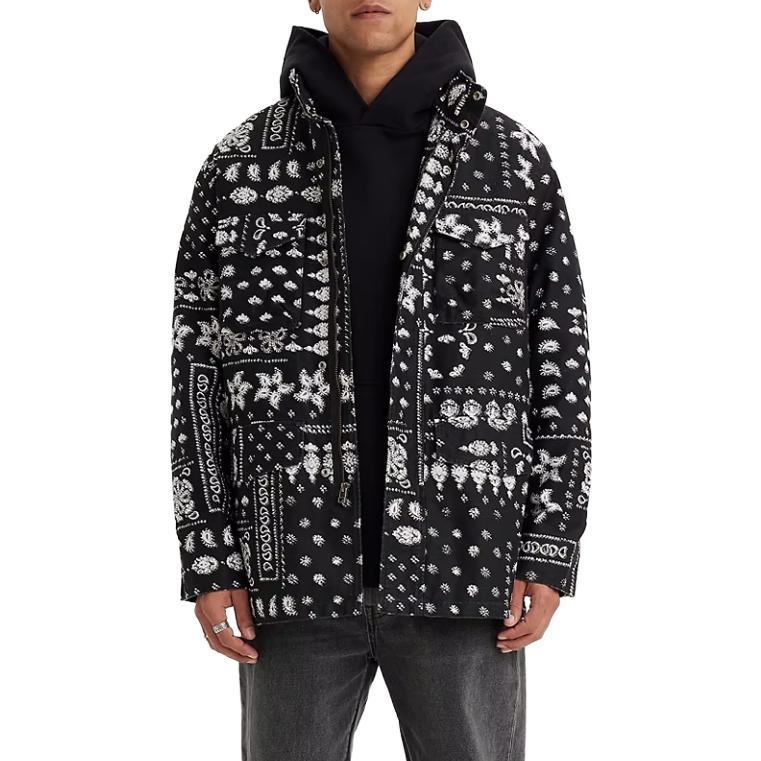 Levi's Casual All-Over Print Hoodie Jacket Black A4419-0003 圖 3