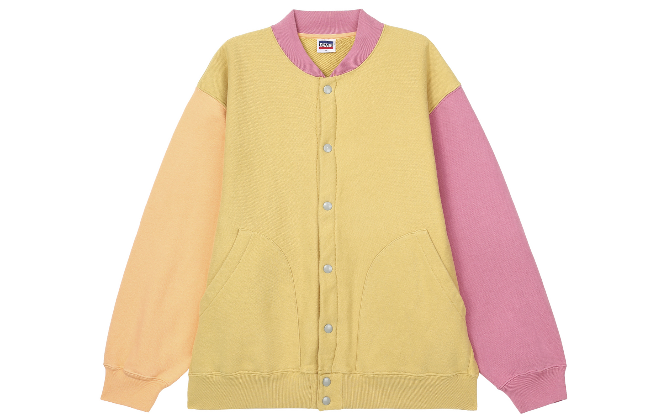 Levi's Colorblock Casual Button Sweatshirt Yellow Pink 18878-0002